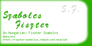 szabolcs fiszter business card